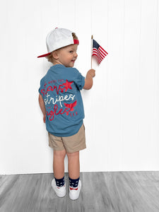 Stars + Stripes Youth Tee Provincial Blue