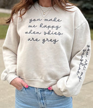 You Make Me Happy When Skies Are Grey Adult Cropped Pullover *Preorder*