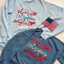 Stars + Stripes Adult Pullover Pale Blue