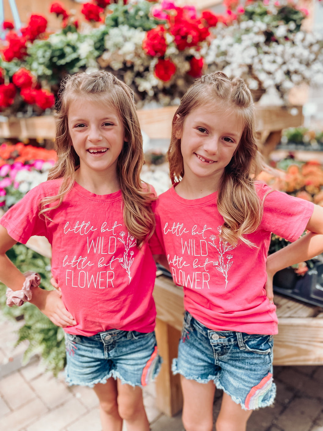 Little Bit Wild, Little Bit Flower Kids Tee