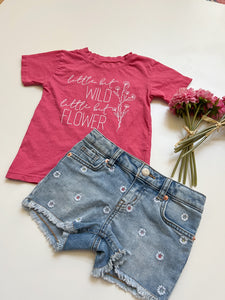 Little Bit Wild, Little Bit Flower Kids Tee